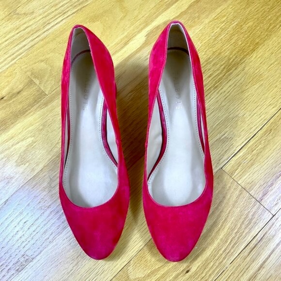 Talbots Heels Red Suede Chunky Mid Heel (8.5 M) - Picture 2 of 9